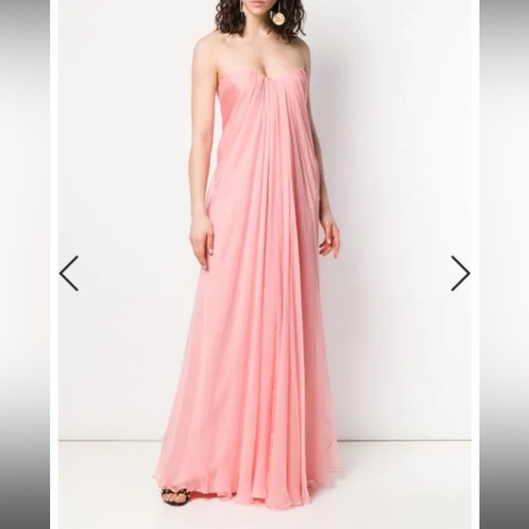 Alexander McQueen pink silk chiffon gown IT42 made in Italy S/S 2019 MSRP $3900 - Picture 2 of 16